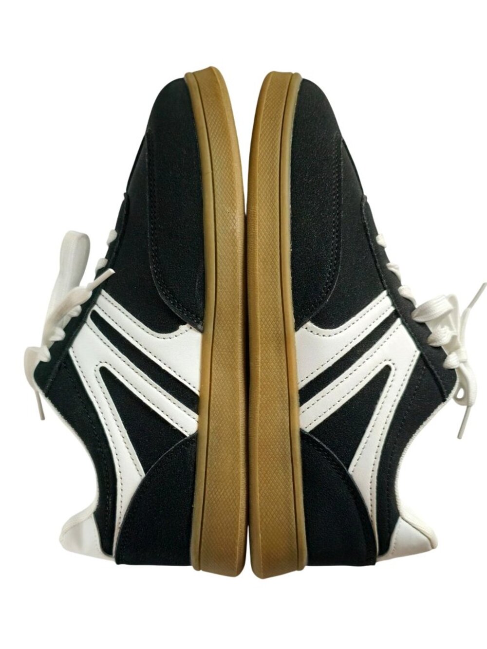 Womens 9 Vtg Athletic Sneakers Black White Lace-Up Fashion Comfortable Casual - Picture 10 of 11